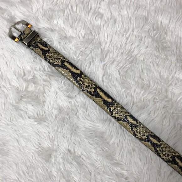 Natural Genuine Snakeskin Brushed Silver Metal Buckle Belt main image 10